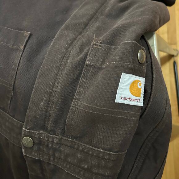 Carhartt Sandstone Quilted Lined Coveralls Womens XL (16/18) Insulated Workwear - Picture 8 of 10